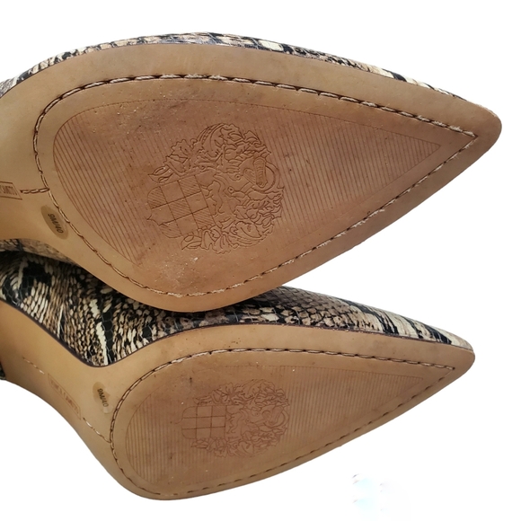 "Ambie" Snake Slouch Calf Boot NWOT Size 9 Block Heel Point Toe Leather - Picture 10 of 12